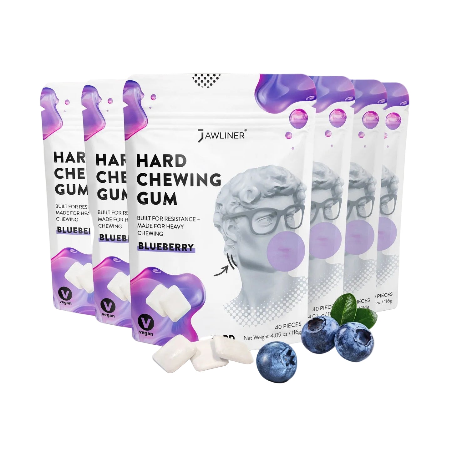 JAWLINER®-Fitness-Kauwgom-Blueberry-Extra-Hard-6-pack